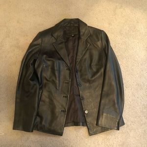 ✨HP✨ Jaclyn Smith Black Genuine Leather Jacket